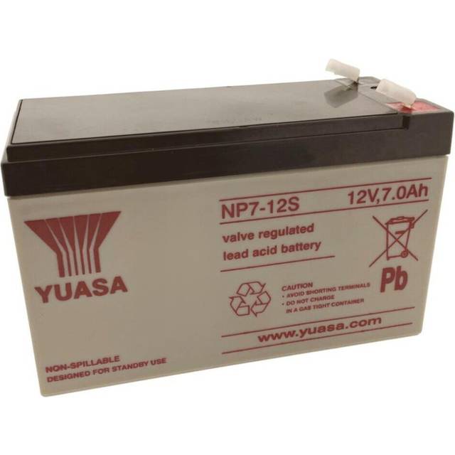 Yuasa NP7-12S Sealed Rechargeable Lead-Acid Battery - 12V 7Ah