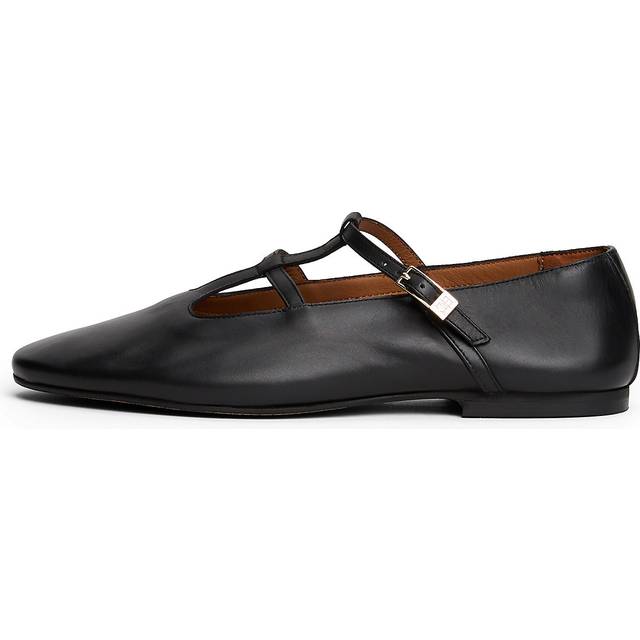 Leather Double T-Bar Ballerinas