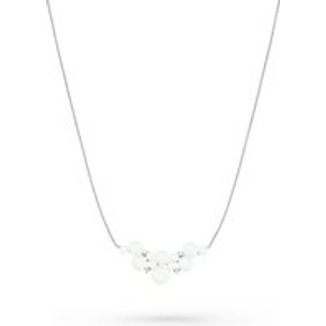 Silver Cubic Zirconia and Freshwater Pearl Necklace - Silver/Pearl