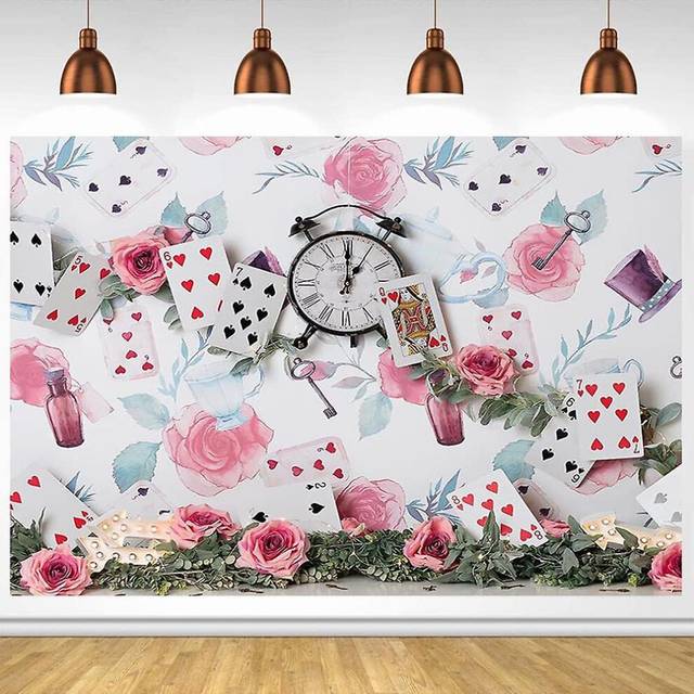 (As show, One size) 3d Poker Playing Cards Backdrops Photography Background Studio Props Children Birthday Party Decor (7x5ft/2.1x1.5m)