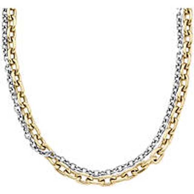 Armani Exchange Gold Stainless Steel Double Chain Necklace