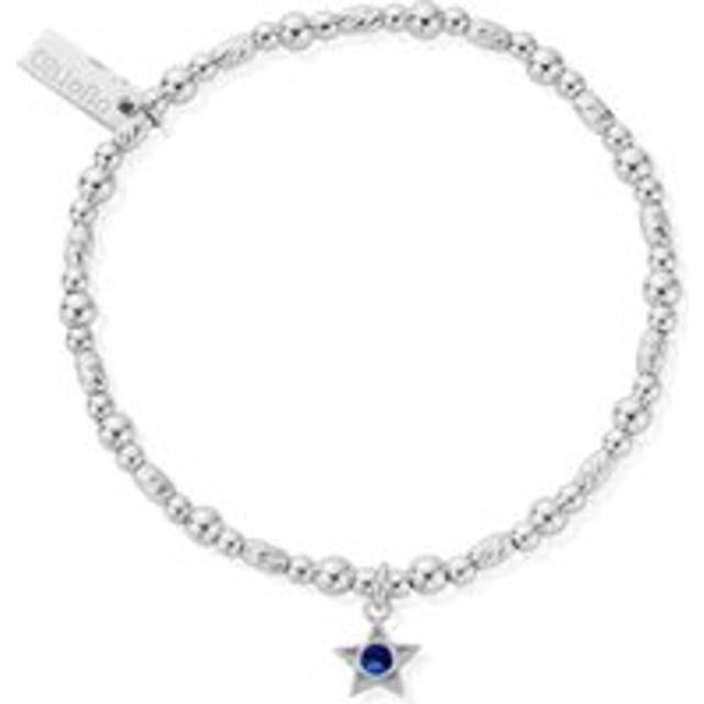 ChloBo Silver December Tanzanite CZ Birthstone Star Bracelet For Women - silver