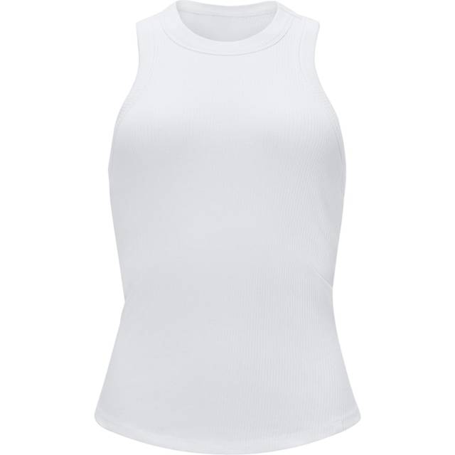 High Neck Rib Built-In Bra Tank Womens white M Fabletics (M)