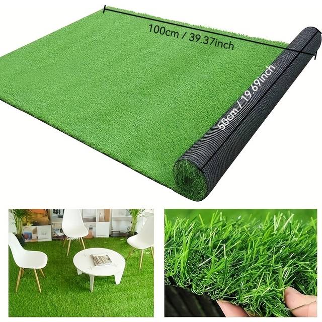 TEMU 1pc Artificial Grass Mat - Uv Resistant For Outdoor Decor, Ideal For Backyard, Garden, Balcony, And Patio, Multiple Sizes , Outdoor | Appearance|durable Plastic Mat, Artificial Grass For Home