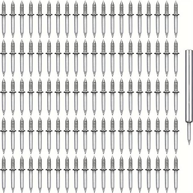 TEMU 100pcs Traceless Hidden Skirting Board Nails – Seamless Double-headed Wall Nails For Wood, Baseboard, Furniture, Easy Diy