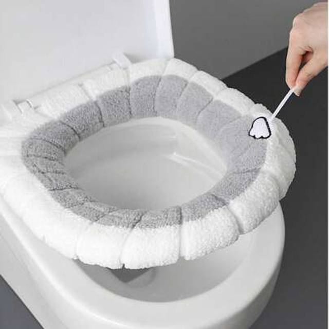 SHEIN 1/4pcs Creative Pumpkin Pattern Universal Toilet Seat Cover With Handle, Washable Toilet Cushion
