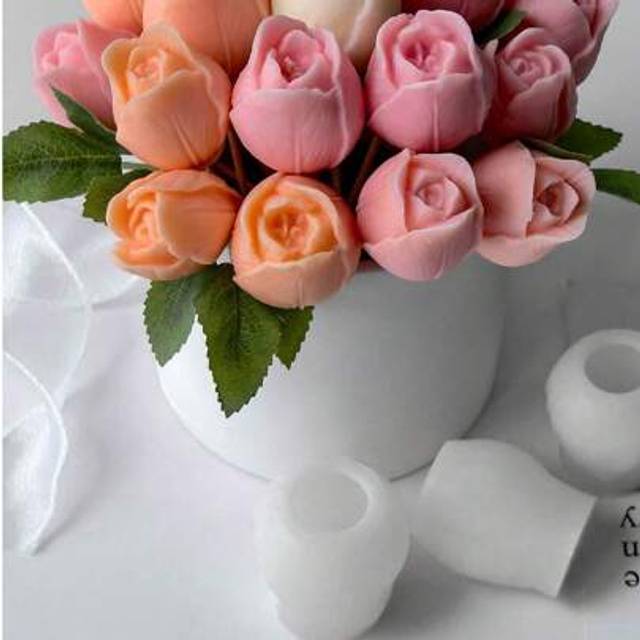 SHEIN 1 Piece Candle Making Silicone Mold, 3D Three-Dimensional Tulip Graduation Gift Valentine Or Mother&#39;s Day, Can Make Candles, Incense Stone, Home Art D