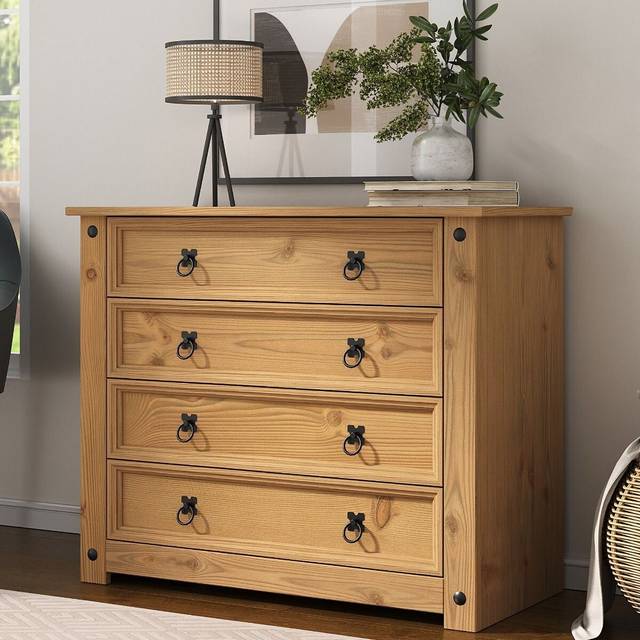 Mews Corona 4 Drawer Chest Of Drawers Mexican Solid Pine - One Size