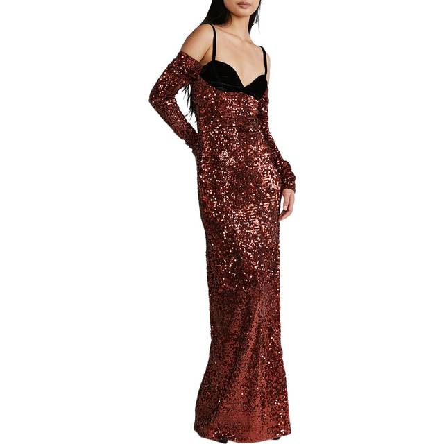 Zac Posen Sequin Bra Top Gown