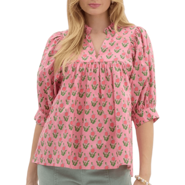 SHEIN Women Y2k Boho Floral Cap Flutter Sleeve Peplum Blouses Front Button Down Collar V Neck Ruffle Flowy Crop Top Summer Going Out Babydoll Shirts