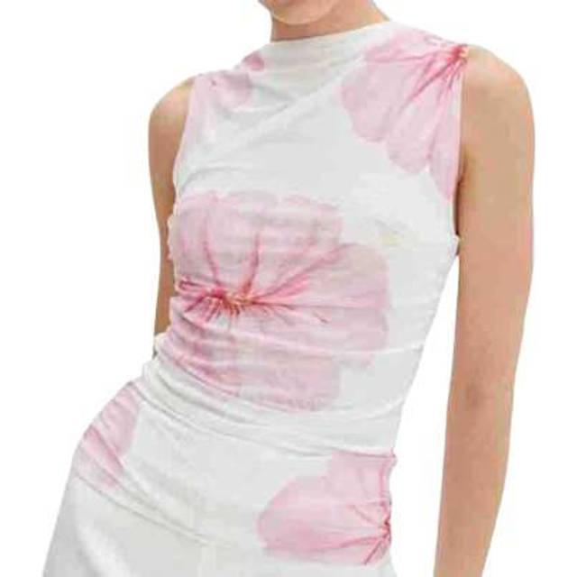 SHEIN Women&#39;s Summer Slim Tank Tops Sleeveless Boat Neck Flower/Tie Dye Print Vest Tops