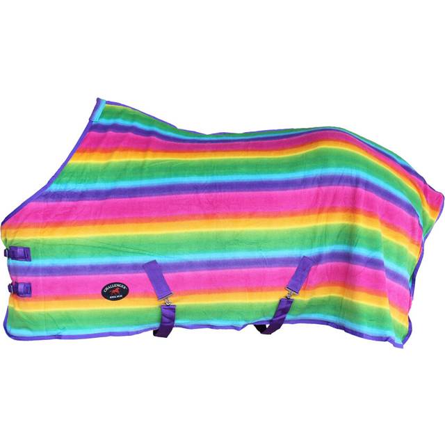 "CHALLENGER 80"""""""" Horse Polar Fleece Cooler Exercise Moisture Wicking Blanket Rainbow 43EE08"
