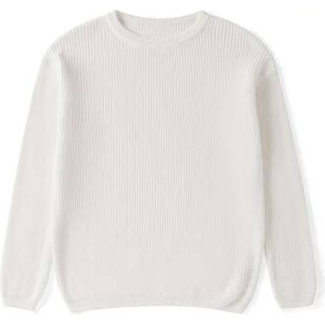 SHEIN Women&#39;s Fall Winter Solid Color Ribbed Sweaters Long Sleeve Round Neck Chunky Warm Knitwear Tops