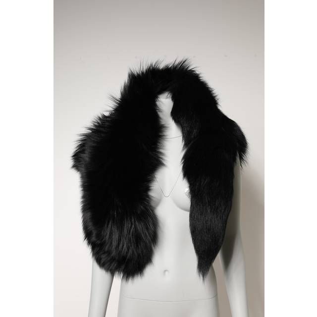 Black Fox Fur Neck Wrap Warmer Winter Scarf