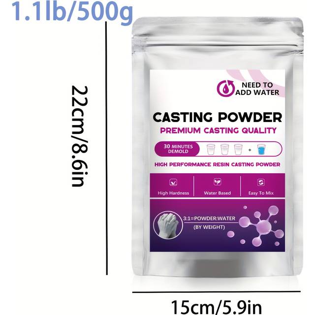 TEMU Plaster Casting Powder, Diy Casting Molds Supplies- High-strength, Bubble-free, Plaster For Jewelry Casting & Diy Crafts - High-quality, No-toxic, Art Molding Compound.