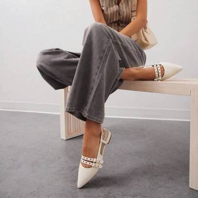 SHEIN Women&#39;s Pointed Toe, Elegant Fashionable Back Strap Comfortable Flats