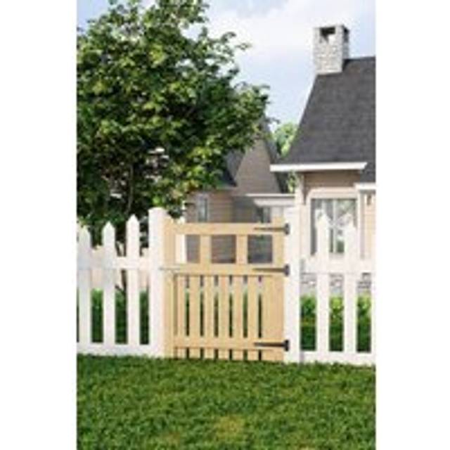 Living And Home 76X90Cm Outdoor Rectangular Wooden Garden Gate Fence Door In Natural - One Size