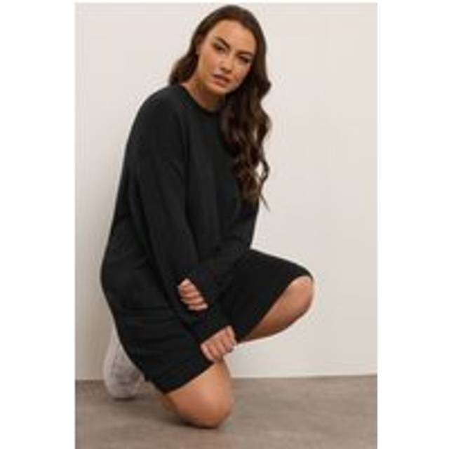 Yours Curve Black Pocket Sweatshirt Dress, Women's Curve & Plus Size, Yours - 30-32