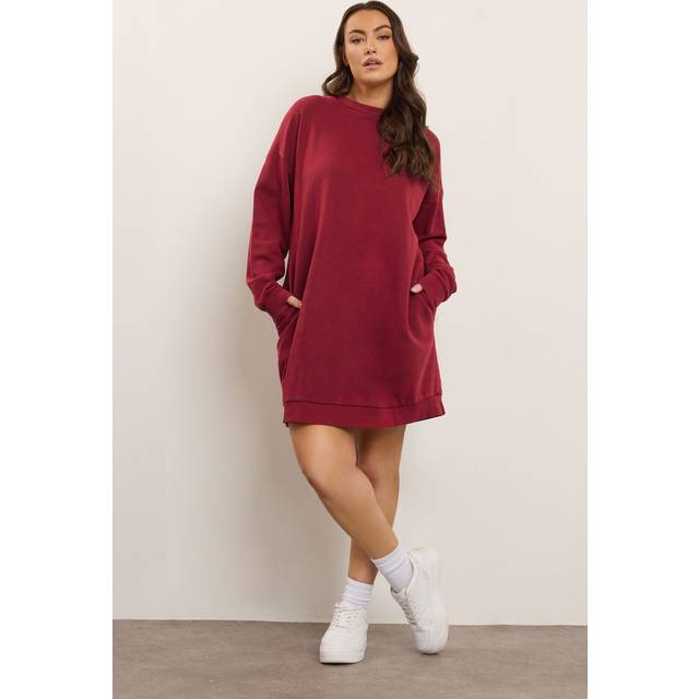 Yours Curve Red Sweatshirt Dress, Women's Curve & Plus Size, Yours - 26-28