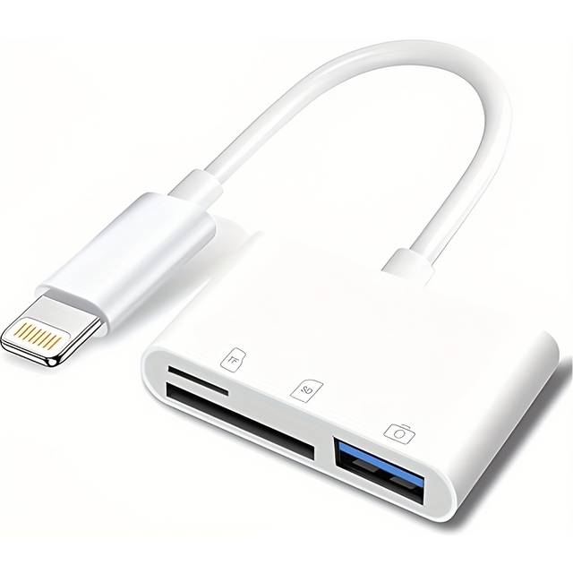TEMU 3-in-1 Sd/tf Card Reader For Iphone 14 11 Pro Max Xr Xs, Otg Adapter For Phone Ipad Laptop, Camera Converter
