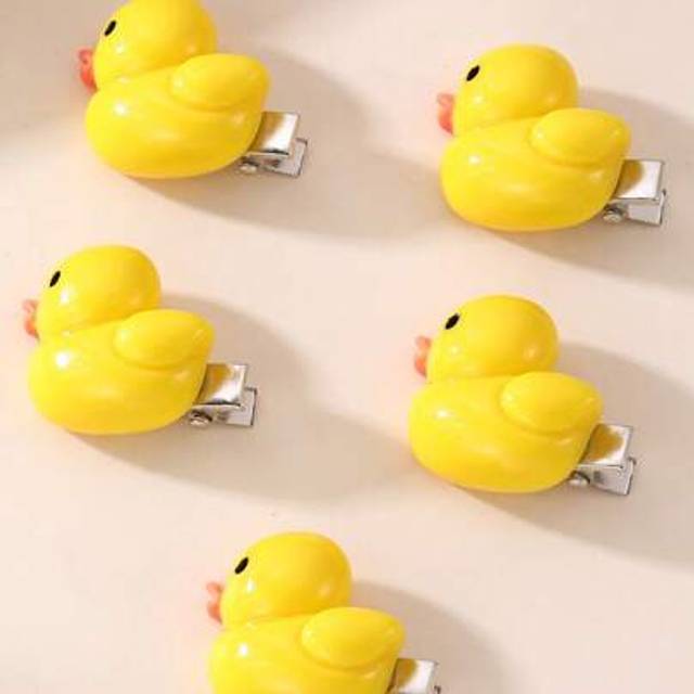 SHEIN 5/10pcs Children&#39;s Little Yellow Duck Duckbill Clip, Cute Yellow Duck Hair Clip For Girls, Baby Bangs Clip For Ponytail, Fixed Clip For Anti-Slip Brok