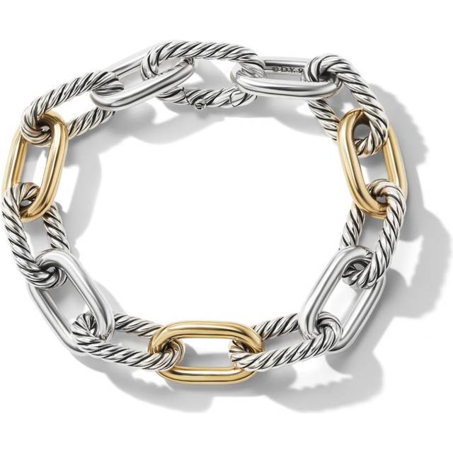 David Yurman - 18kt yellow gold and sterling silver DY Madison chain bracelet (11mm) - women - 18kt Yellow Gold/Sterling Silver - M