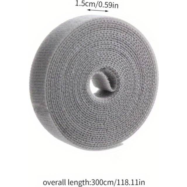 TEMU 1pc 300cm/118.11in Reusable Zip Ties, Fastening Tape Cable Ties Storage And Sorting