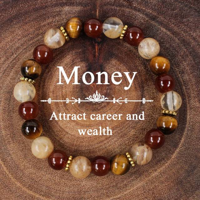(L1057) Natural Stone Bracelet Citrine Tiger Eye Bead Bracelet Mahogany Natural Crystal Handmade Jewelry