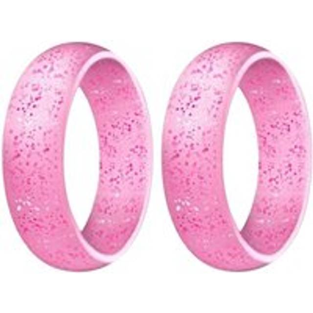 5.7mm Popular for Women Silicone Cool Rings Wedding Ring Environmental Pink Outdoor Sports RingX2 7