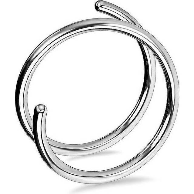 (As show, One size) Titanium Double Nose Ring Hoop for Single Piercing, 20G Twist Nose Ring Hoop for Women, Titanium G23 Helix Earring, Nose Piercing