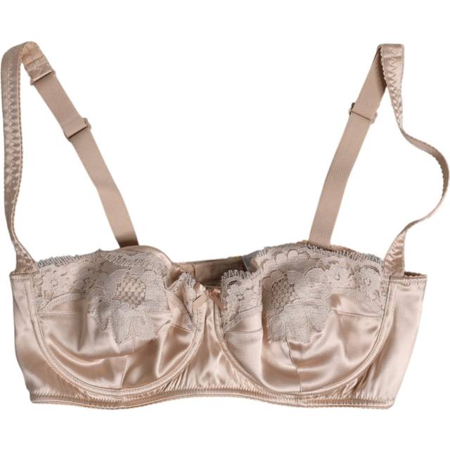 Biege Silk Underwired Balconette Bra Underwear - IT3 | M - Red