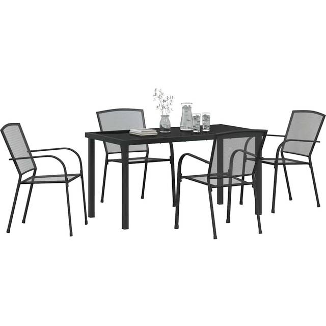 Trädgårdsmöbelset 5 pcs Antracit Stål