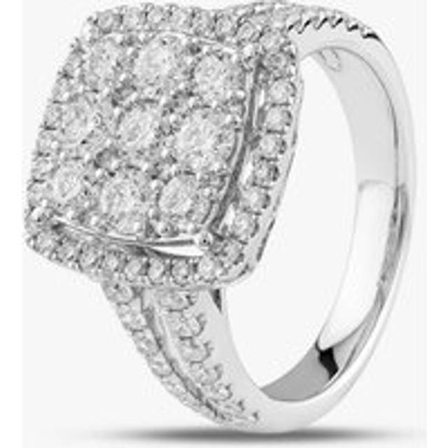 18ct White Gold 1.73ct Brilliant Cut Diamond Square Cluster Ring R27413GW18DD - Silver