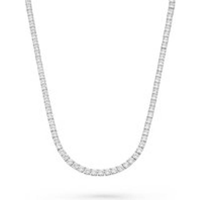 Silver 40cm Cubic Zirconia Tennis Necklace - Silver/Rhodium Plate
