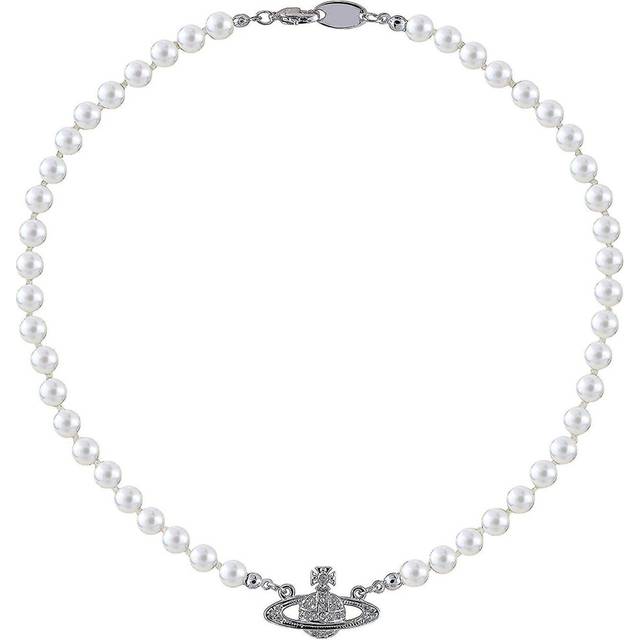 Round Imitation Pearl Choker Necklace Wedding Pearl Necklace ,sliver
