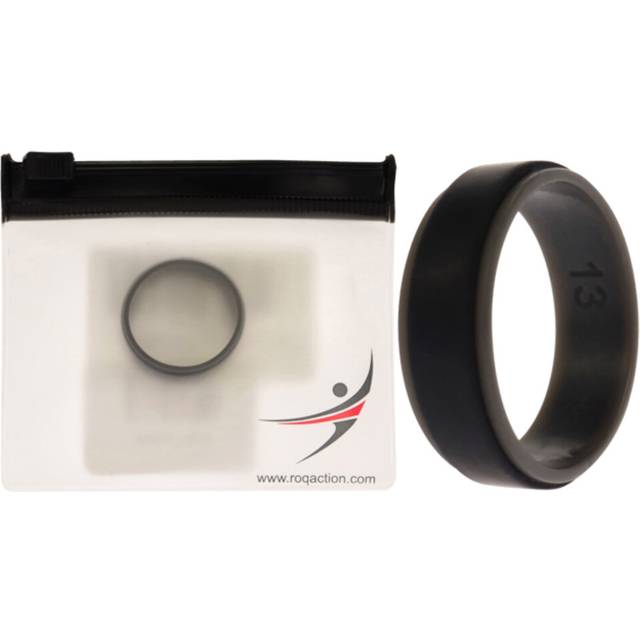 Silicone Wedding 2Layer Step Ring - Grey-Black by ROQ for Men - 13 mm