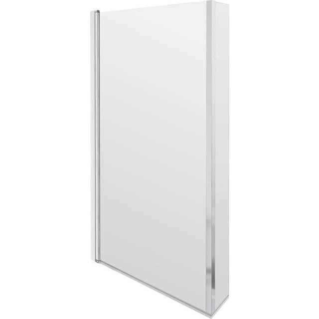 Chrome 6mm Toughened Safety Glass Reversible L-Shaped Bath Hinged Screen