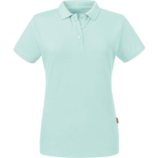 Russell Athletic Womens/Ladies Pure Organic Polo (Aqua) - Navy Cotton - Size 2XL