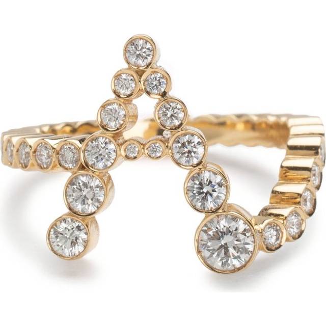 Sophie Bille Brahe - 18kt recycled yellow gold A letter diamond ring - women - Diamond - 52