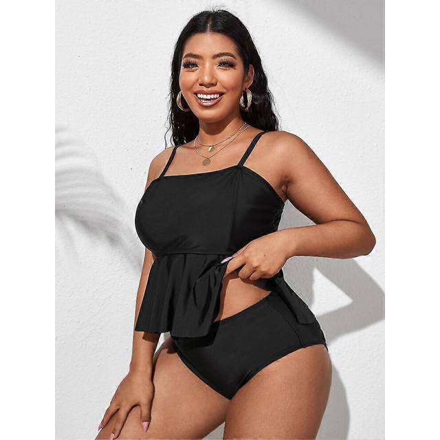 (style3532, One size) Plus Size Swimsuits for Women Tummy Control Two Piece Bathing SuitsTops High Waisted