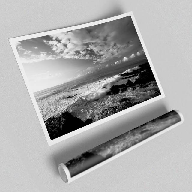 'Ocean Mist B N W Seascape' - Unframed Photograph Print on Paper (42 cm H x 59.4 cm W)