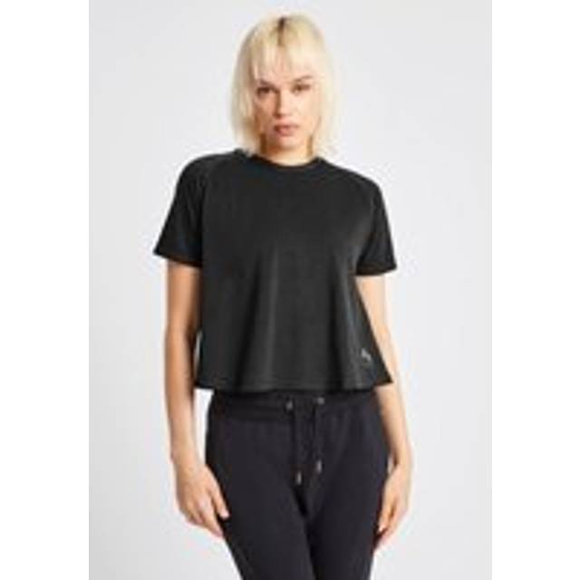 Short Sleeve T-Shirt With Cross Over Back - Black - XS