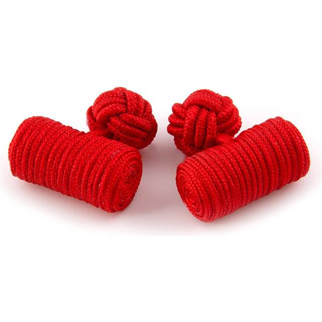 Hawes & Curtis Red Silk Knot Barrel Cufflinks Size: One Size