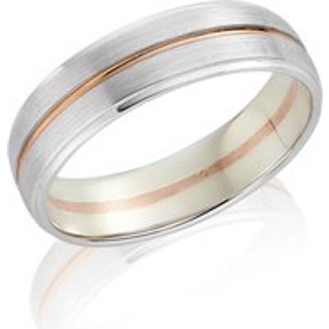 9ct White and Rose Gold 6mm Men's Wedding Ring