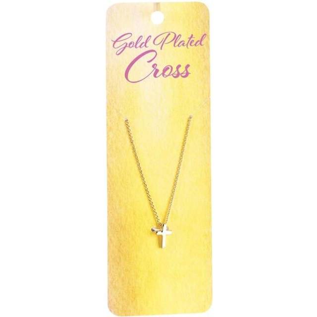 Dicksons 35-8455 18 in. Box 0.313 in. Cross Necklace - Gold