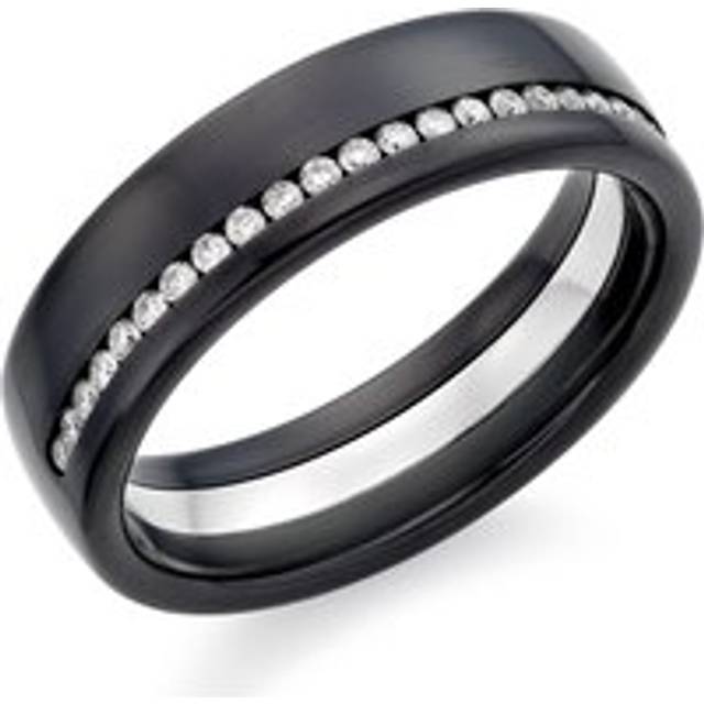 Platinum and Zirconium 6mm Men’s Diamond Wedding Ring
