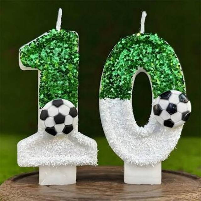 SHEIN 1pc Creative Football Number Cute Birthday Candle Cake Decor DIY, Dessert Table Decor, Cake Decorating Supplies, Baking Decoration, Party Decoration