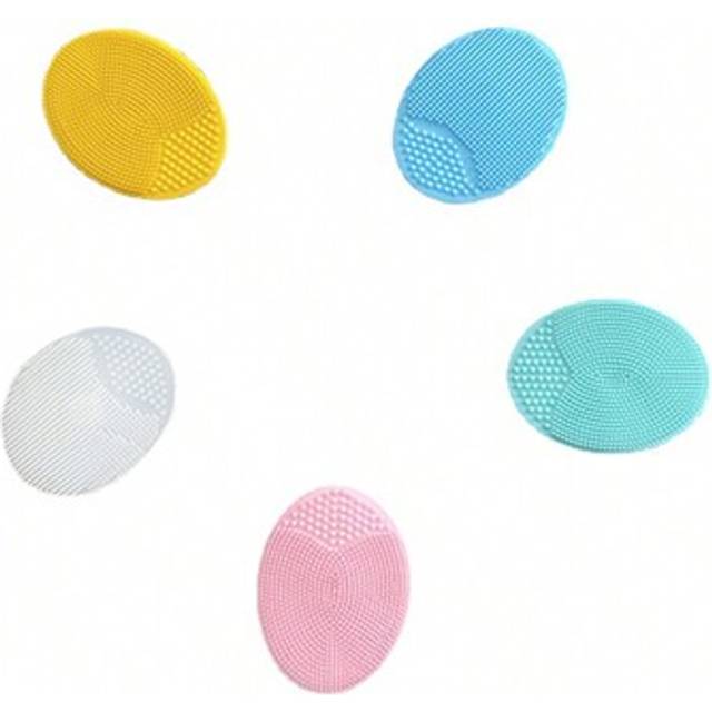 SHEIN 4pcs/2pcs/1pc Small Silicone Facial Cleansing Brush, Baby Shampoo Brush, Blackhead Remover, Soft Round Hair Washing Brush (Random Color)