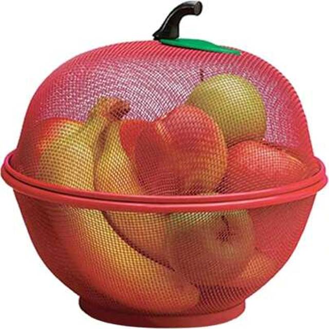 SHEIN Trintion Fruits Bowl Basket Apple Shape Mesh With Lid Tabletop Vegetable Holder Keep Unwanted Pets & Insects Out Kitchen Dishwashing Drain Basket