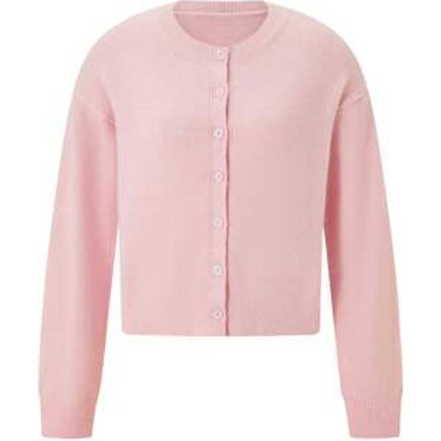 SHEIN Women&#39;s Crop Knit Cardigan Solid Color Crew Neck Button Down Long Sleeve Tops For Fall Winter Womens Cropped Cardigan Sweater Crewneck Solid Color Lon